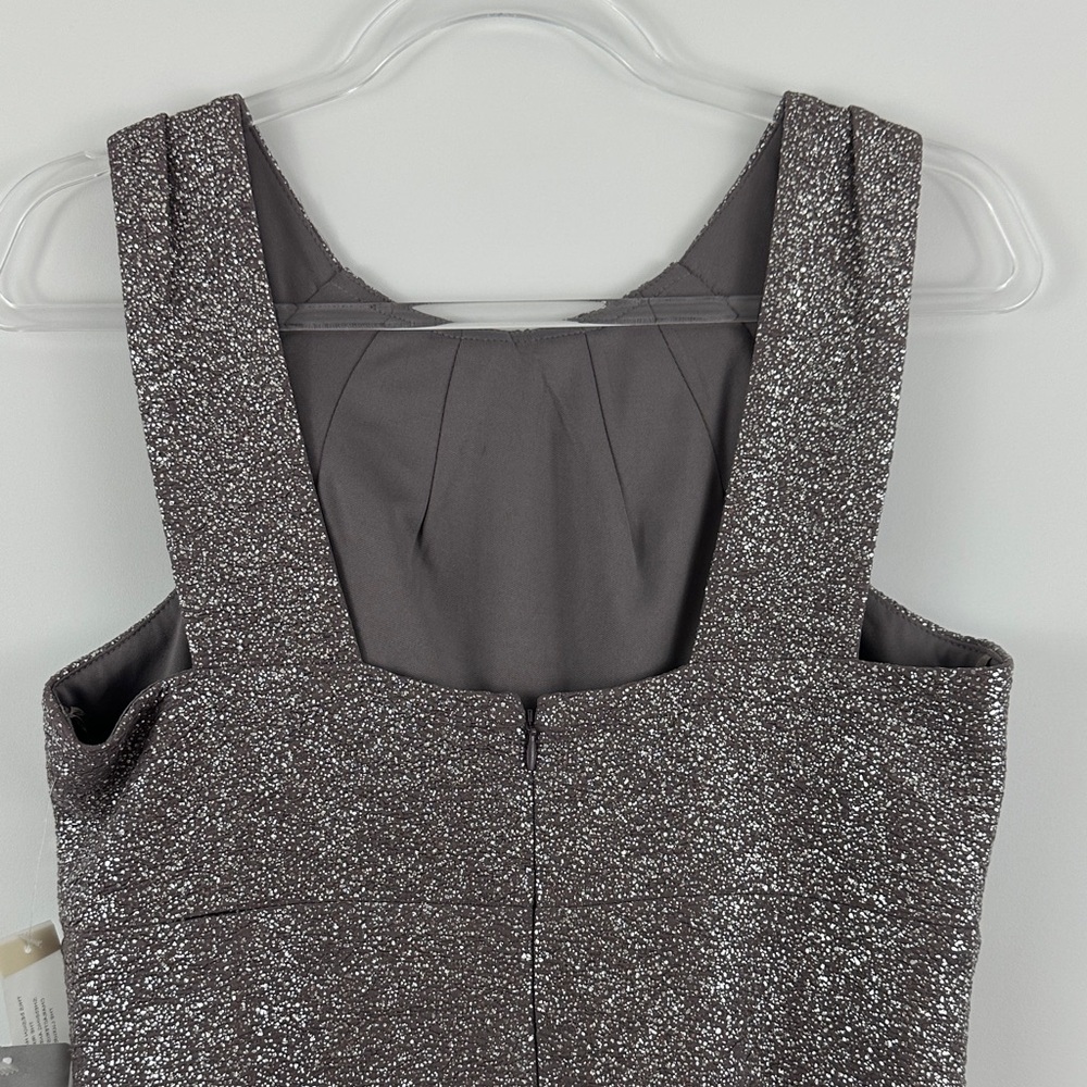 NWT Eliza J Foiled Knit Halter Sheath Dress Lilac Metallic Cocktail 10 - Picture 10 of 11